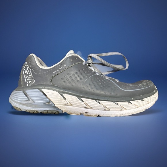 Hoka One One Shoes - Hoka‎ Gaviota LTR Grey Leather  Women's Size 9 Running Trainer